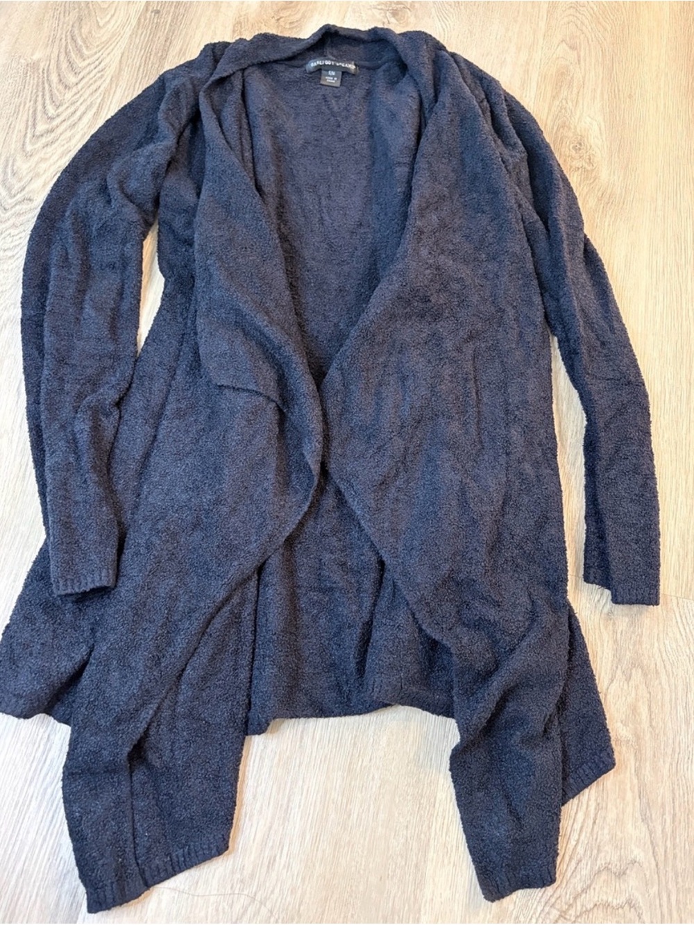 BAREFOOT DREAMS cozy chic lite cardigan size S/M black cozy warm minimalist